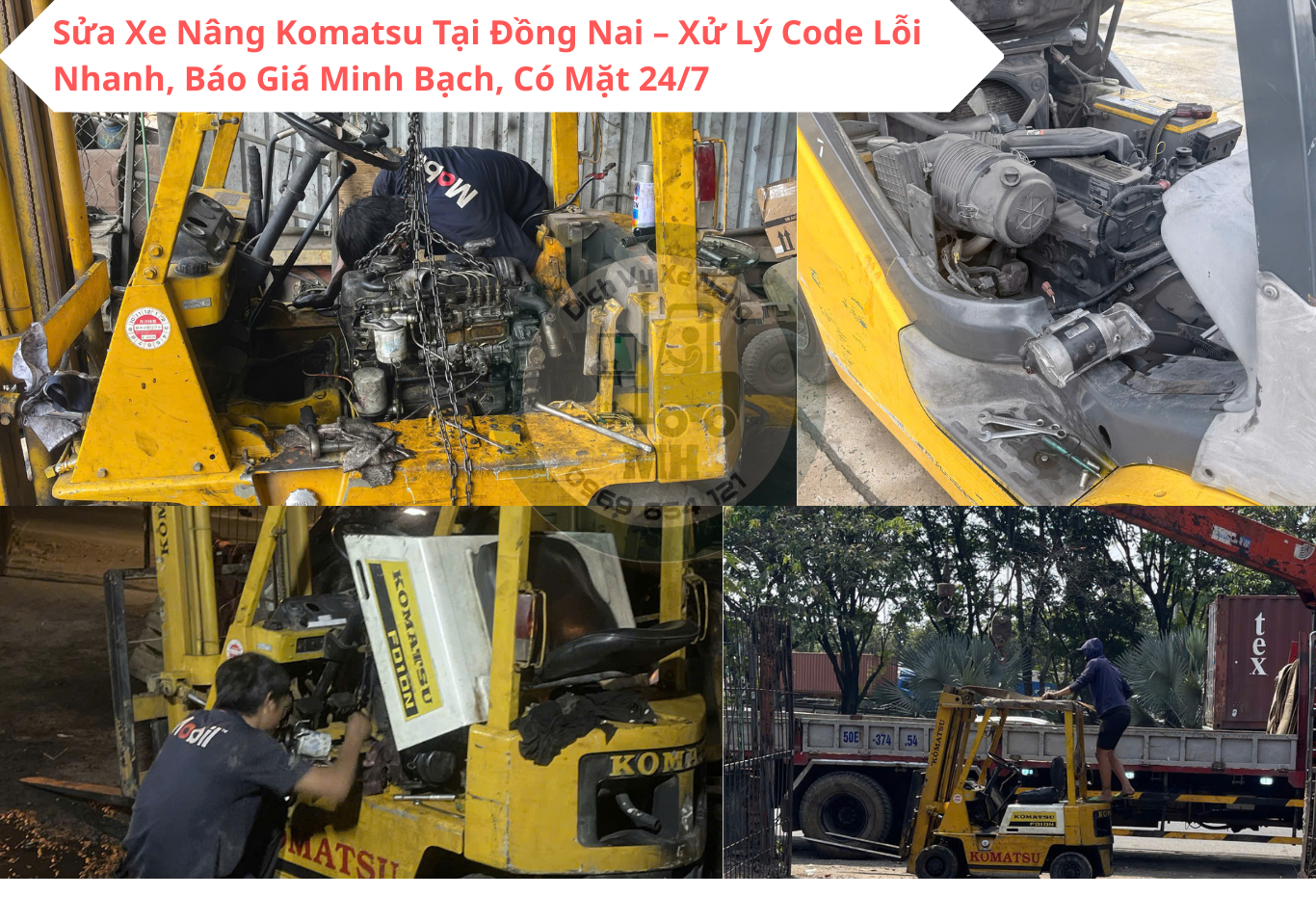 Sửa xe nâng Komatsu tại Đồng Nai xử lý code lỗi nhanh 24/7